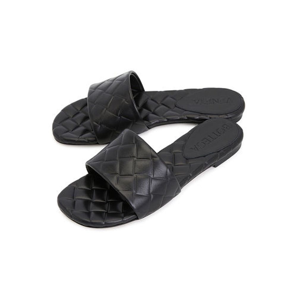 Black Lamb Leather Mules