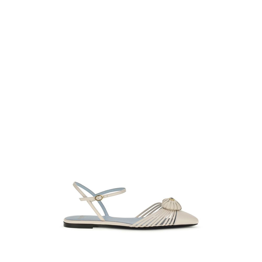 Beige Goatskin Ballet Flats