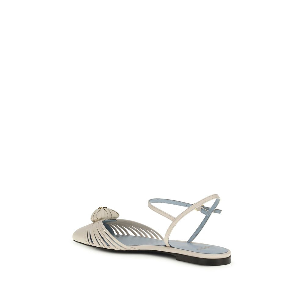 Beige Goatskin Ballet Flats