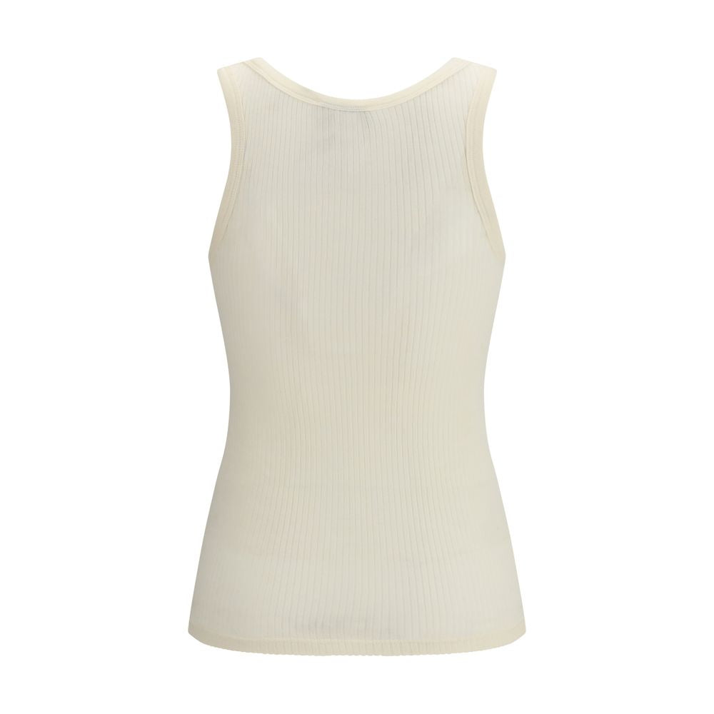 Beige Wool Oves Aries Sleeveles T-Shirt