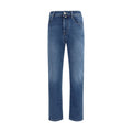 Blue Cotton Slim Fit Jeans