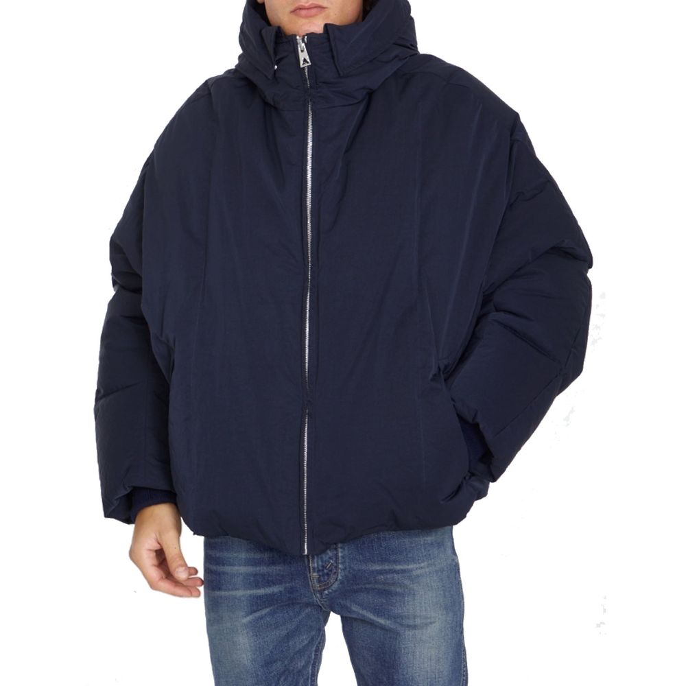Blue Polyamide Full-Length Jacket