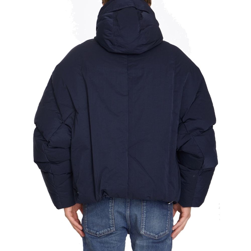 Blue Polyamide Full-Length Jacket