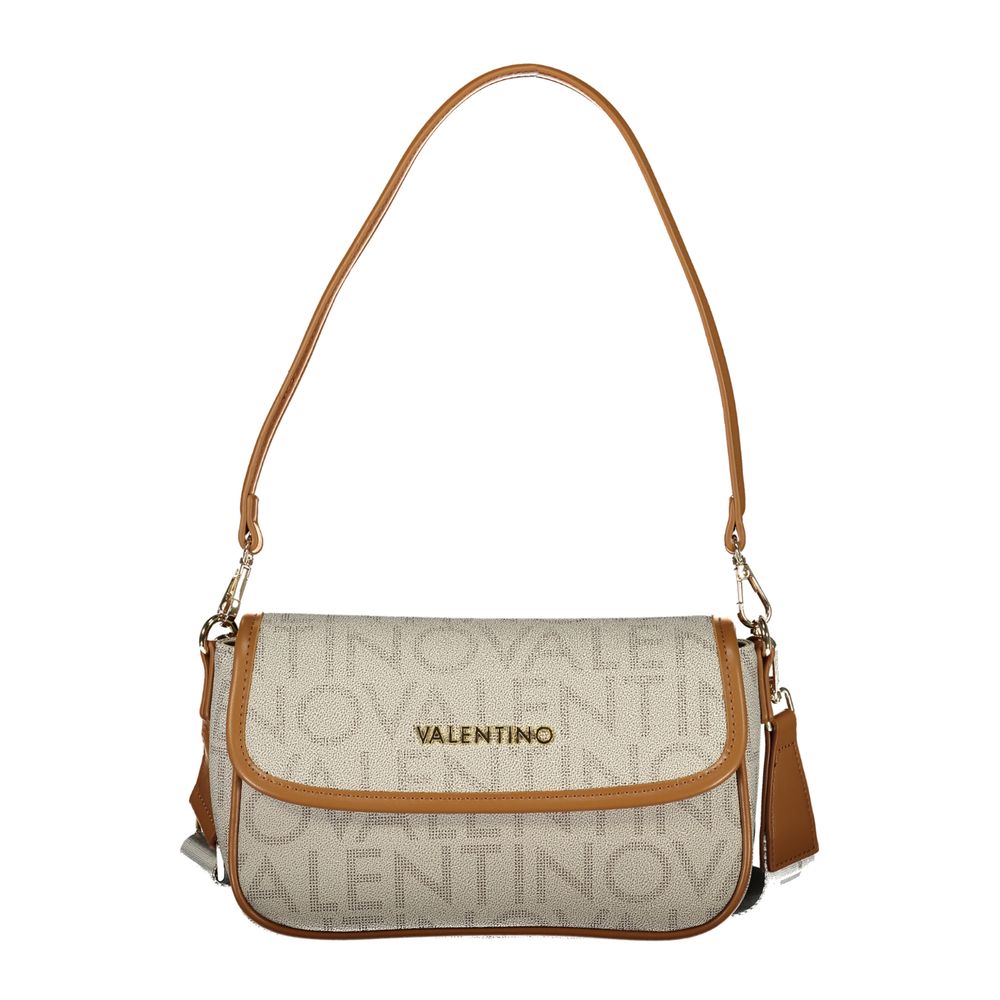Beige Polyurethane Womens Bag