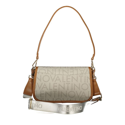 Beige Polyurethane Womens Bag