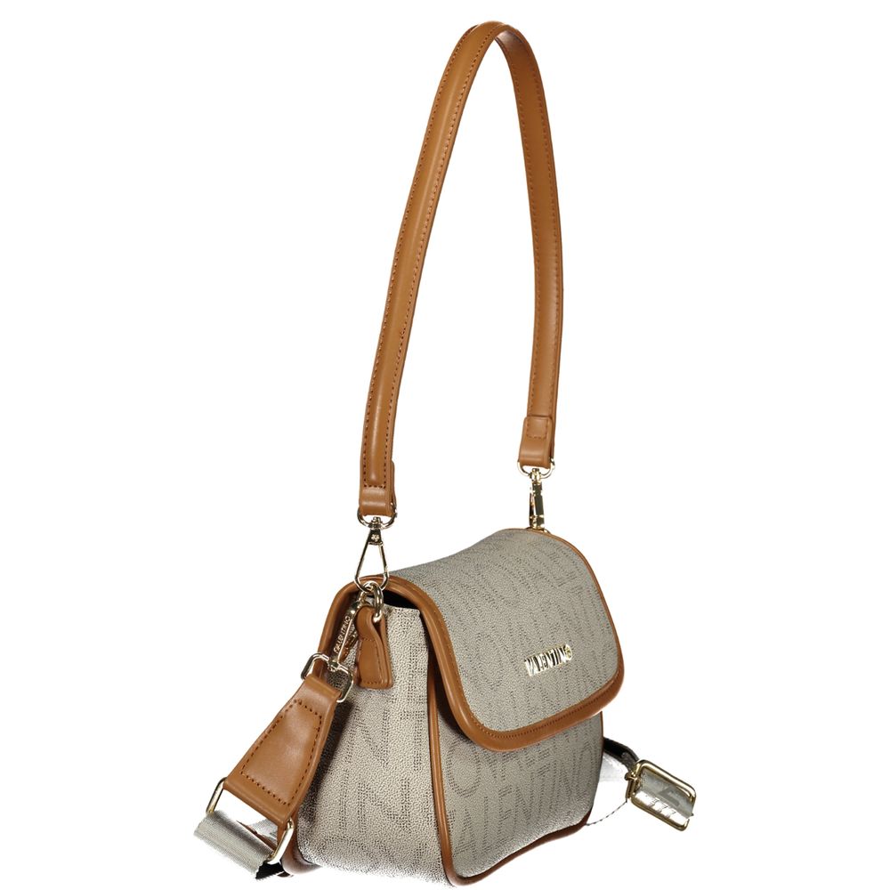 Beige Polyurethane Womens Bag