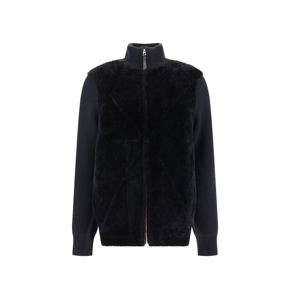 Black Lamb Fur Full-Length Jacket