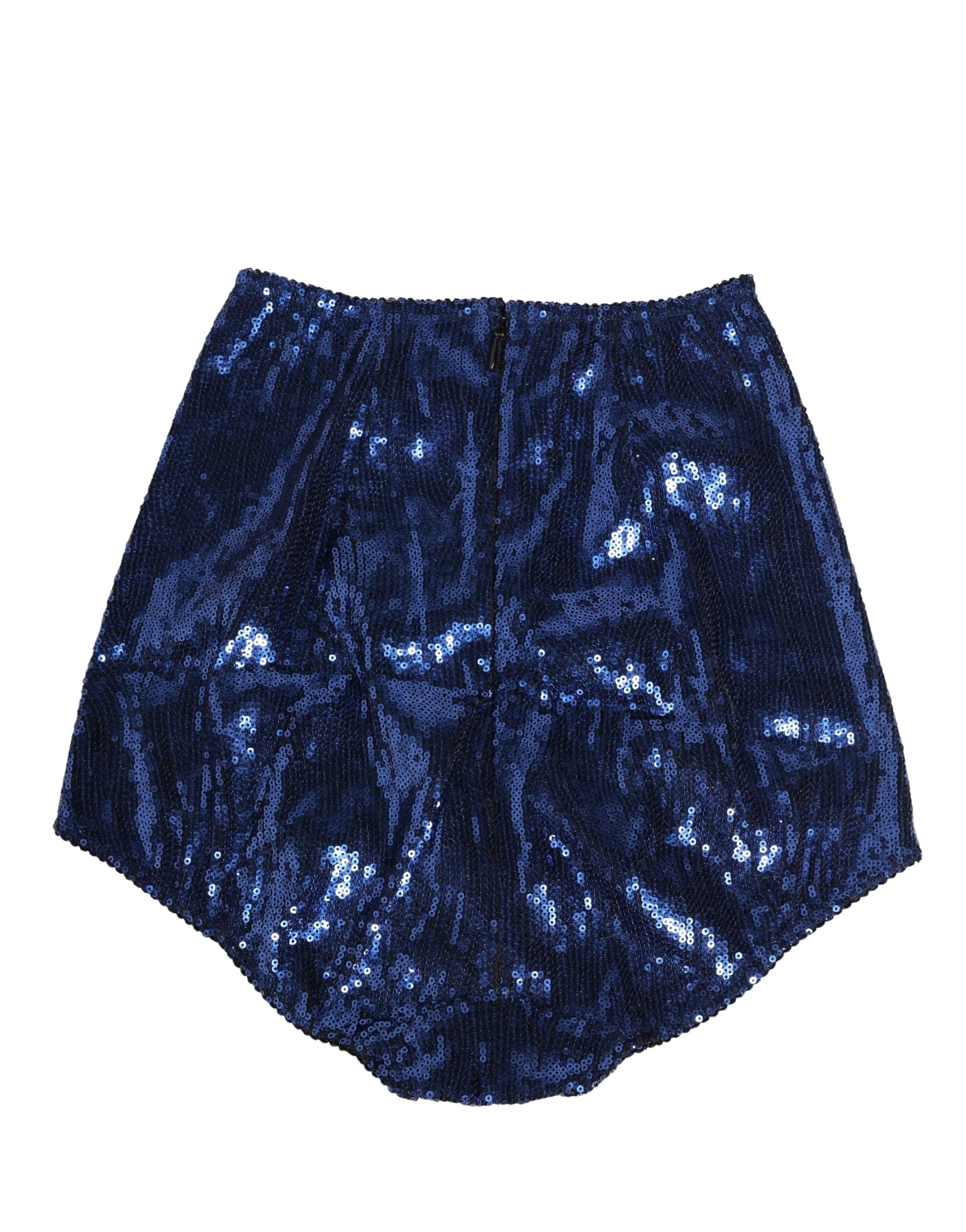 Blue Sequined High Waist Girdle Panty Underwear