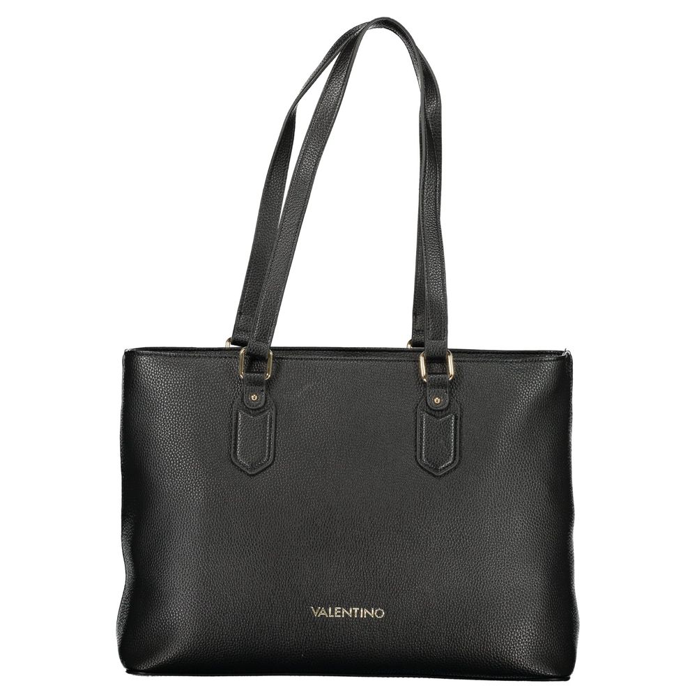 Nero Poliuretano Womens Bag with Internal Pocket and Phone Spaces