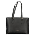 Nero Poliuretano Womens Bag with Internal Pocket and Phone Spaces