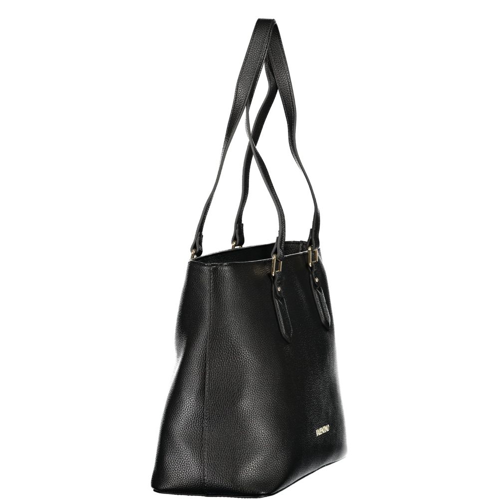 Nero Poliuretano Womens Bag with Internal Pocket and Phone Spaces