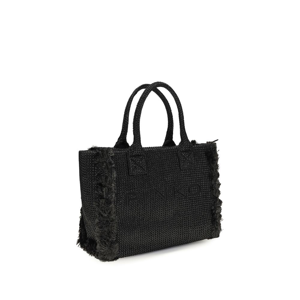 Black Raffia Shoulder Bag