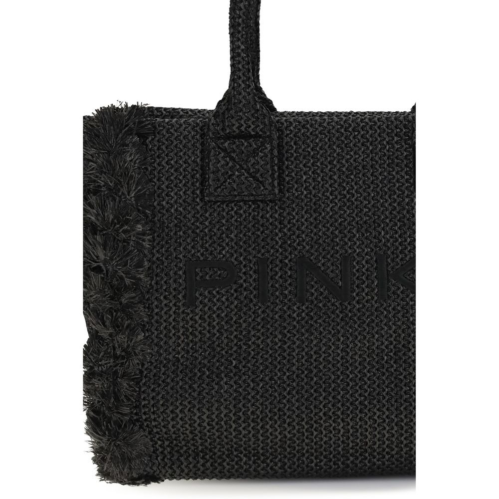 Black Raffia Shoulder Bag