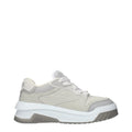 Gray Leather Low Top Sneakers