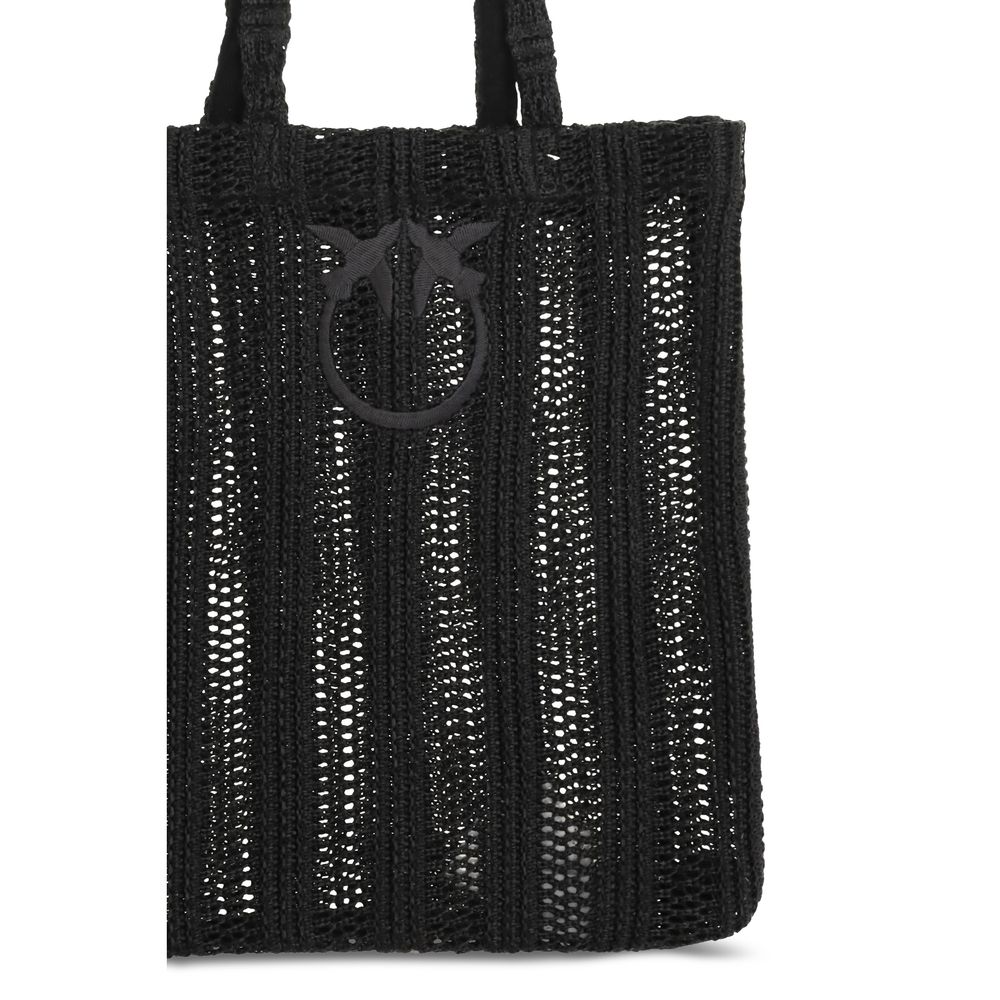 Black Raffia Shoulder Bag