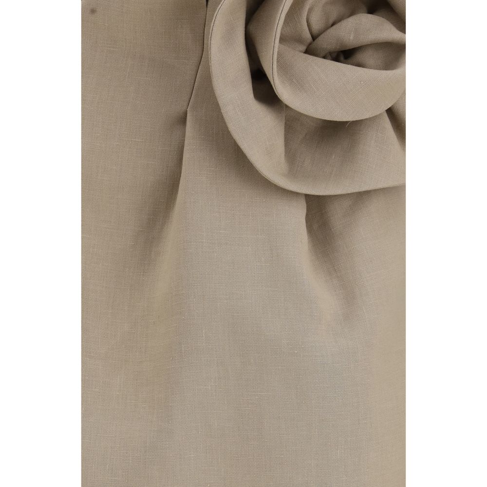Beige Linen Mini Skirt