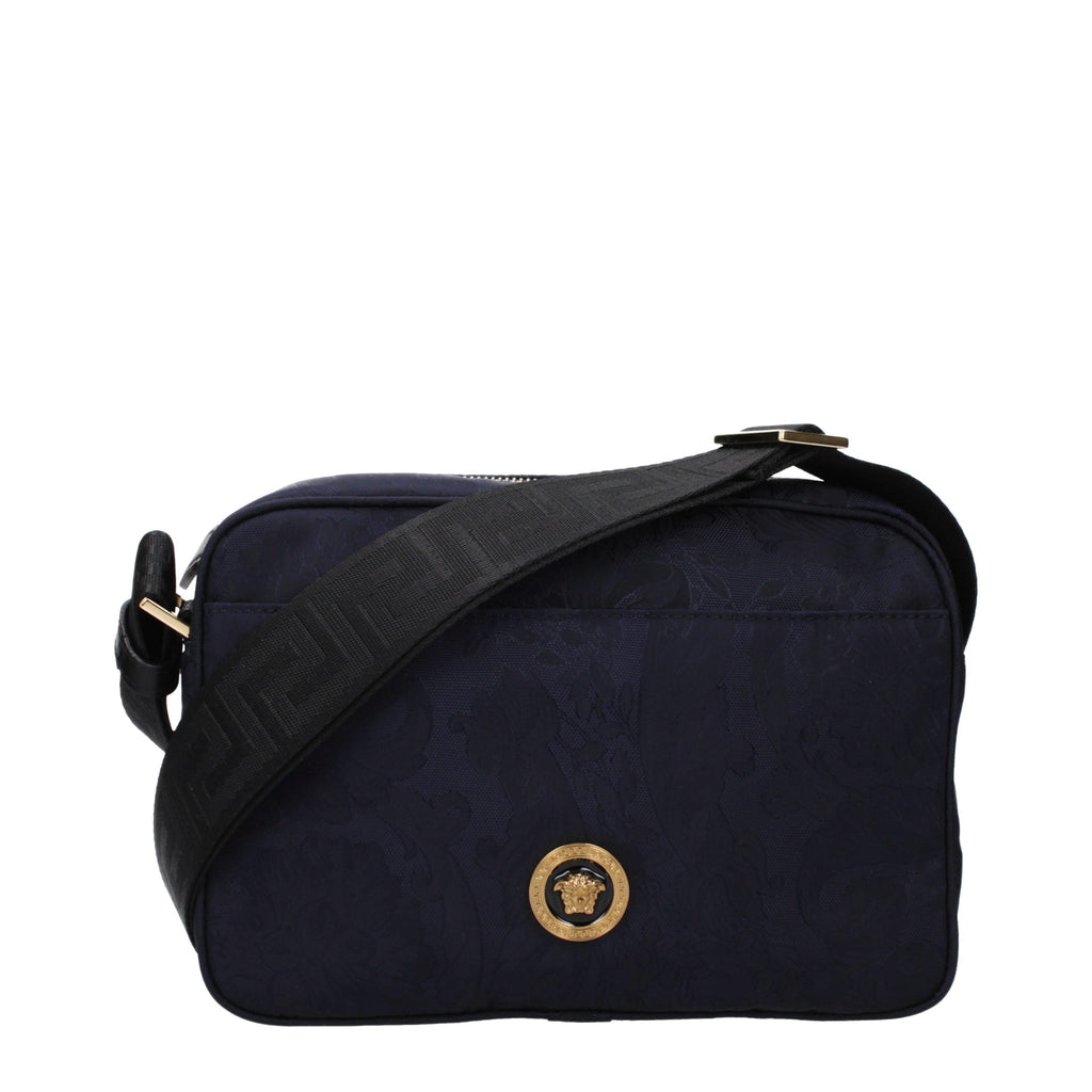 Blue Fabric Crossbody Bag