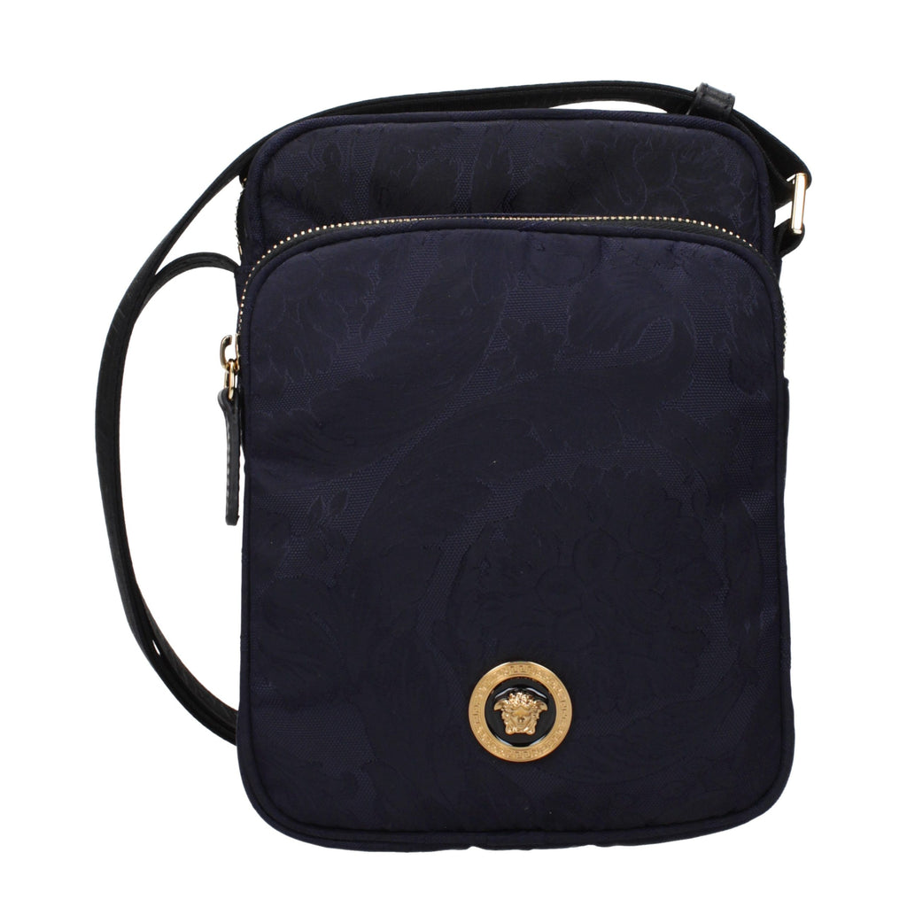 Blue Fabric Crossbody Bag