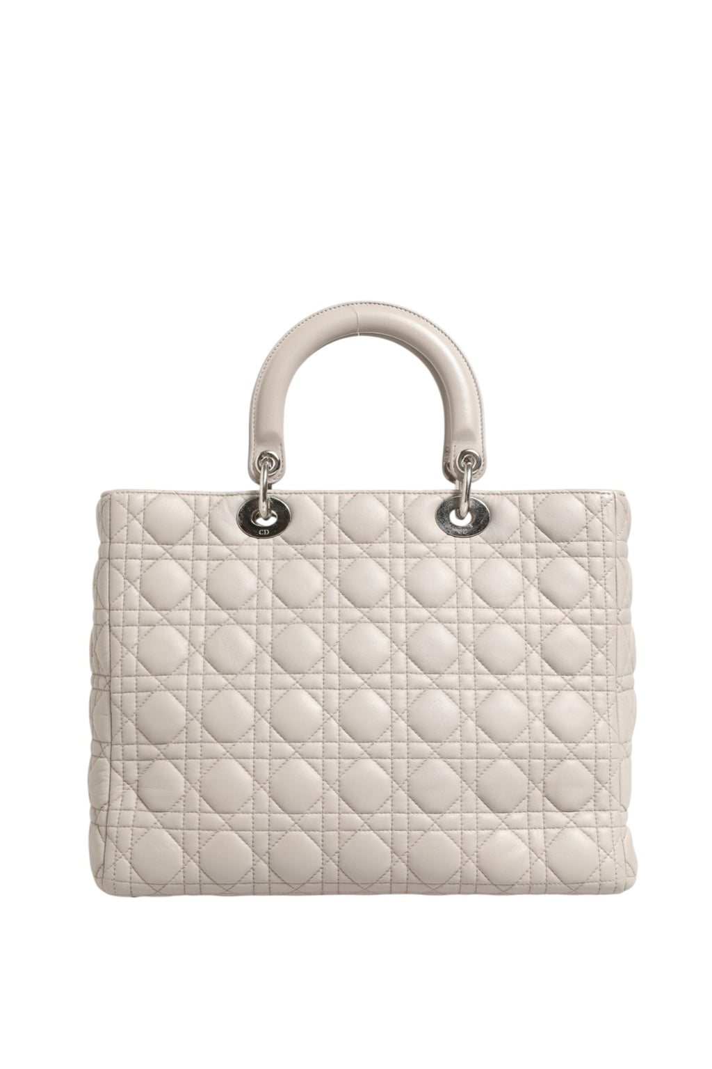 Lady Dior Large Grey Cannage Lambskin Bag