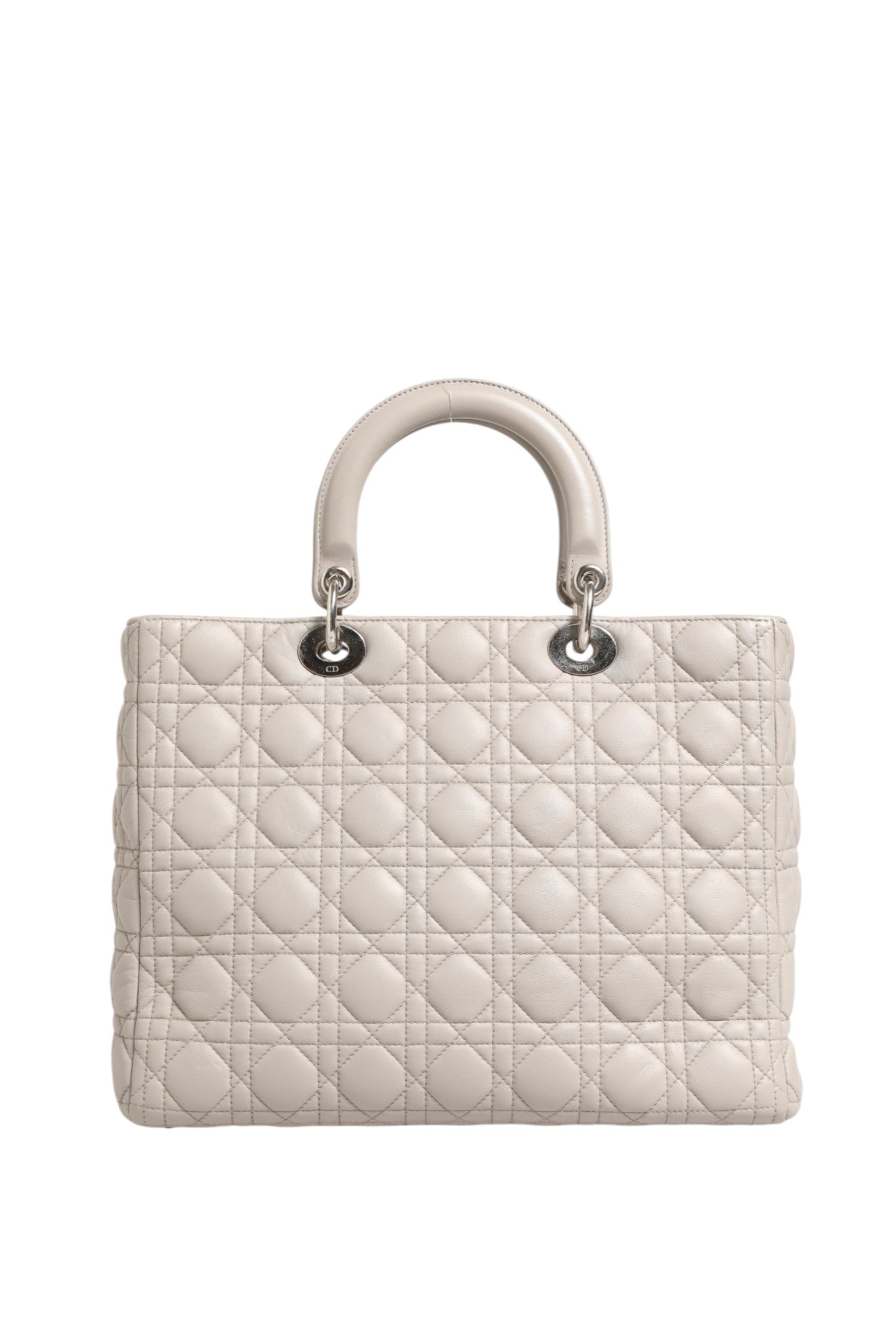 Lady Dior Large Grey Cannage Lambskin Bag