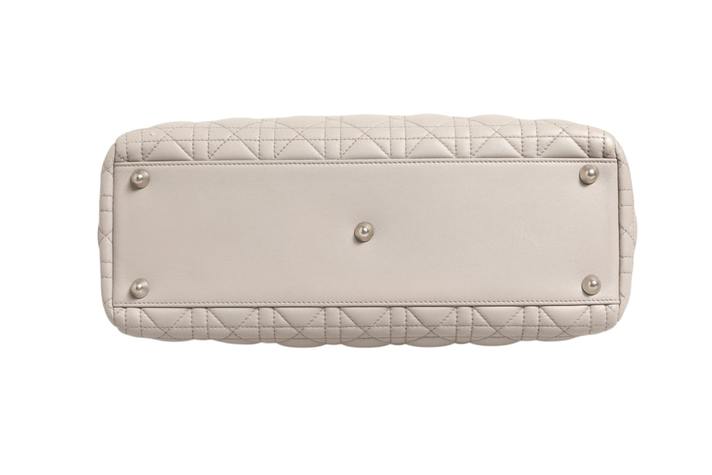Lady Dior Large Grey Cannage Lambskin Bag