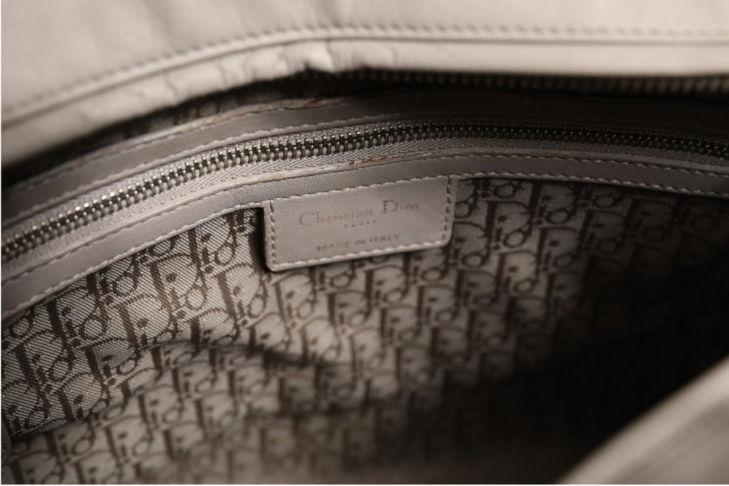 Lady Dior Large Grey Cannage Lambskin Bag