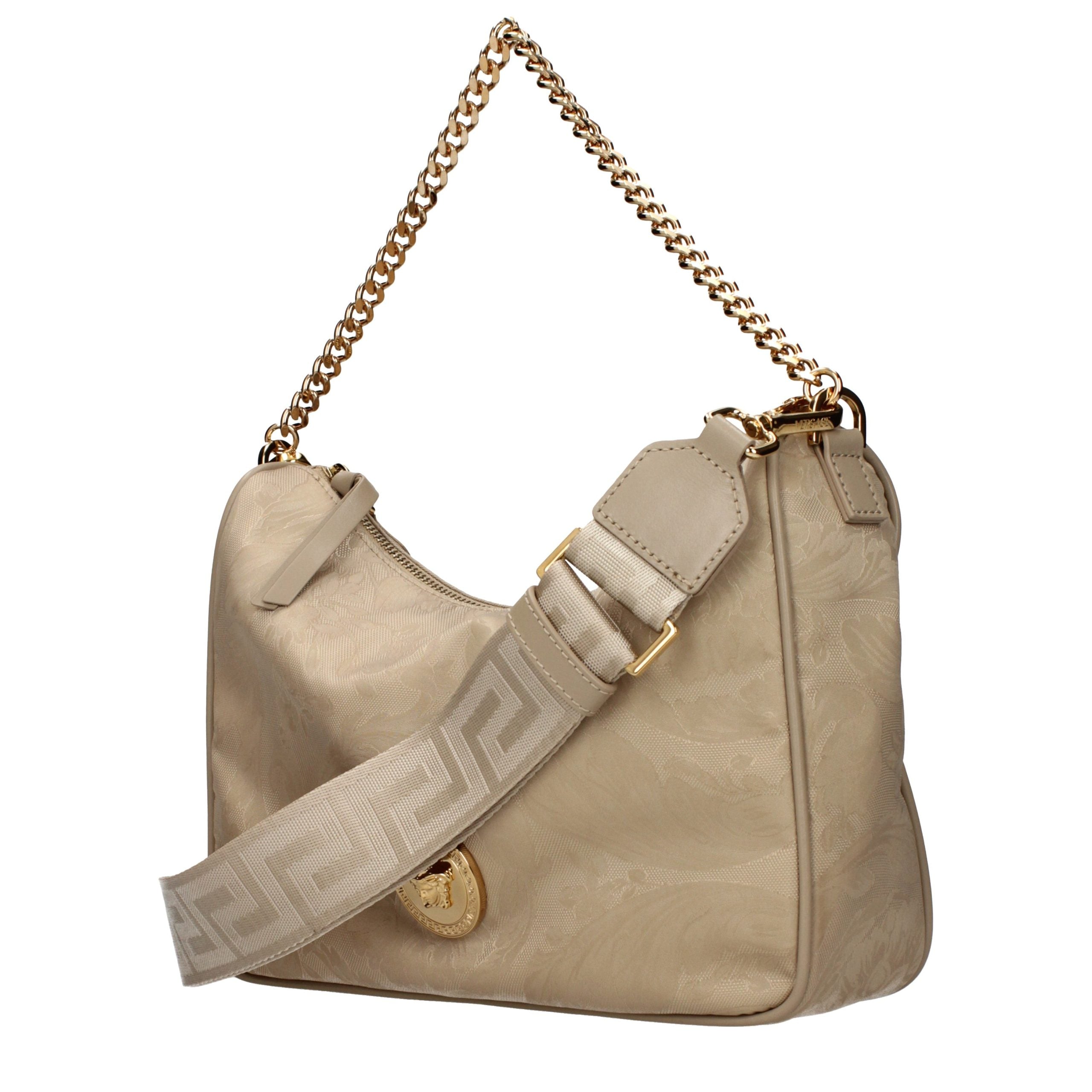 Beige Fabric Handbag