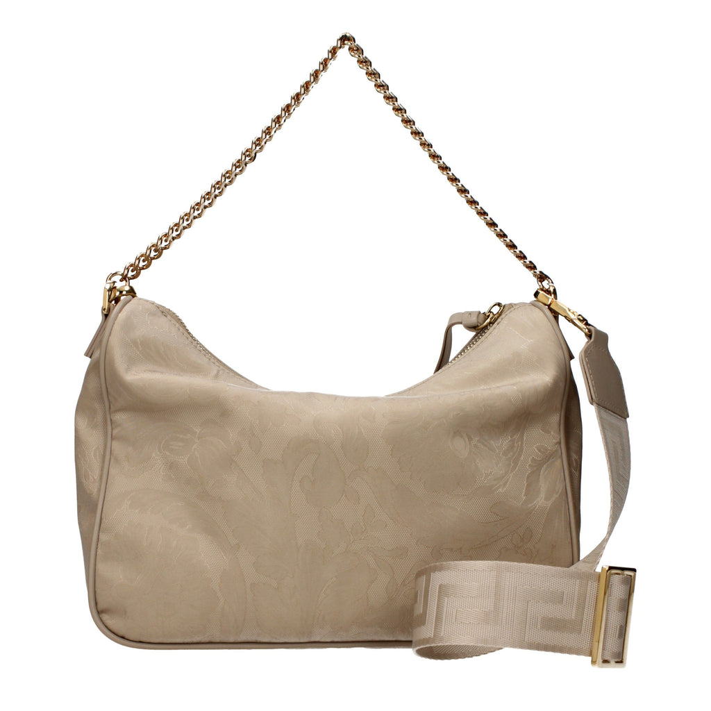 Beige Fabric Handbag