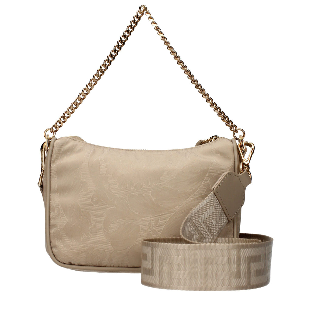 Beige Fabric Handbag
