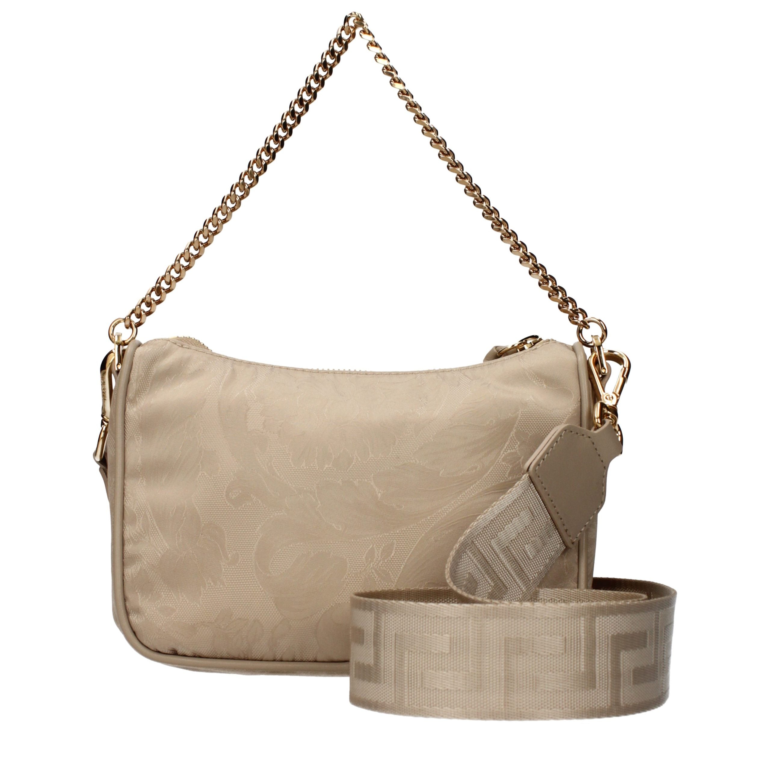 Beige Fabric Handbag