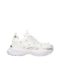 White Fabric Sneakers