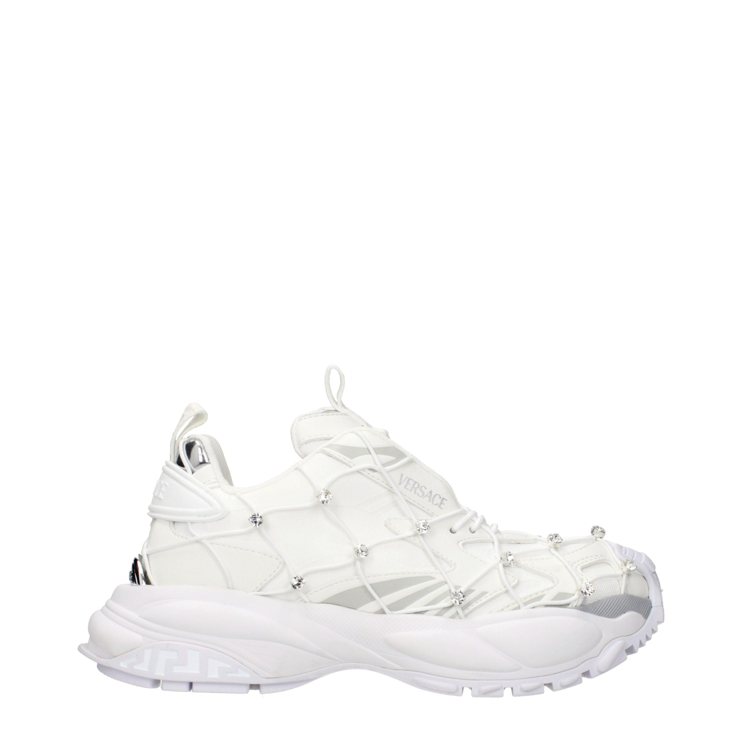 White Fabric Sneakers