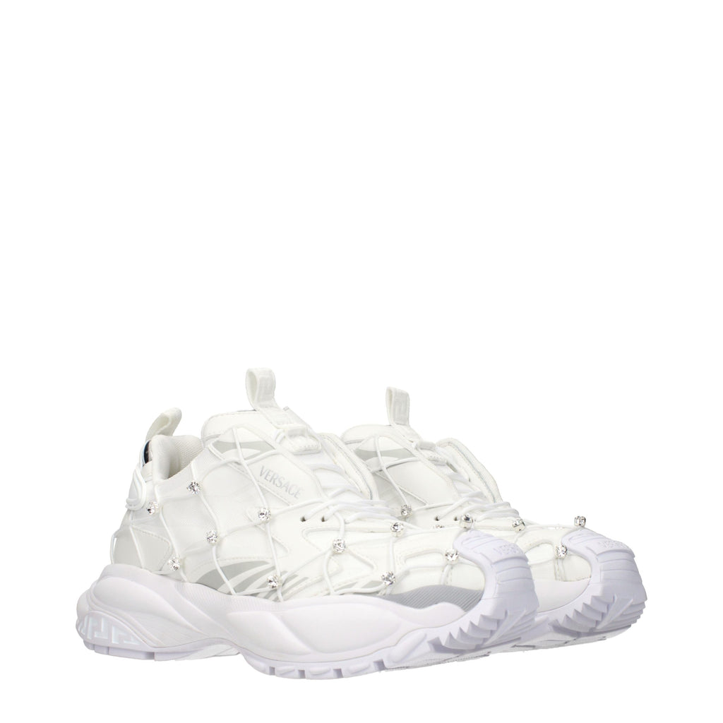 White Fabric Sneakers
