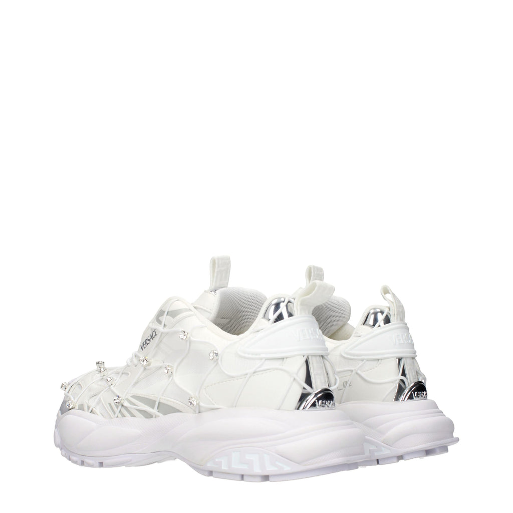 White Fabric Sneakers