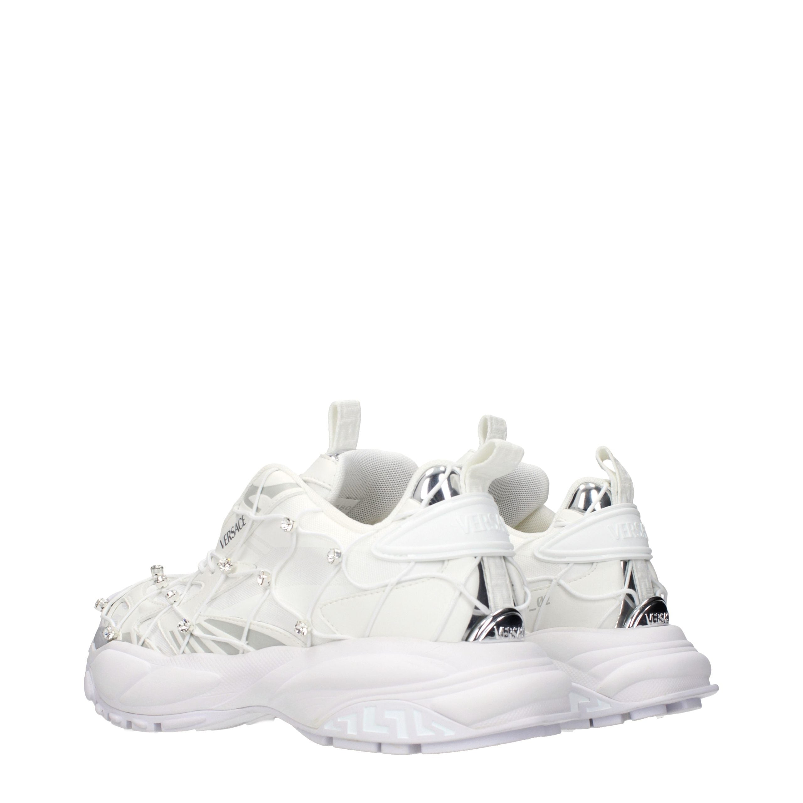 White Fabric Sneakers