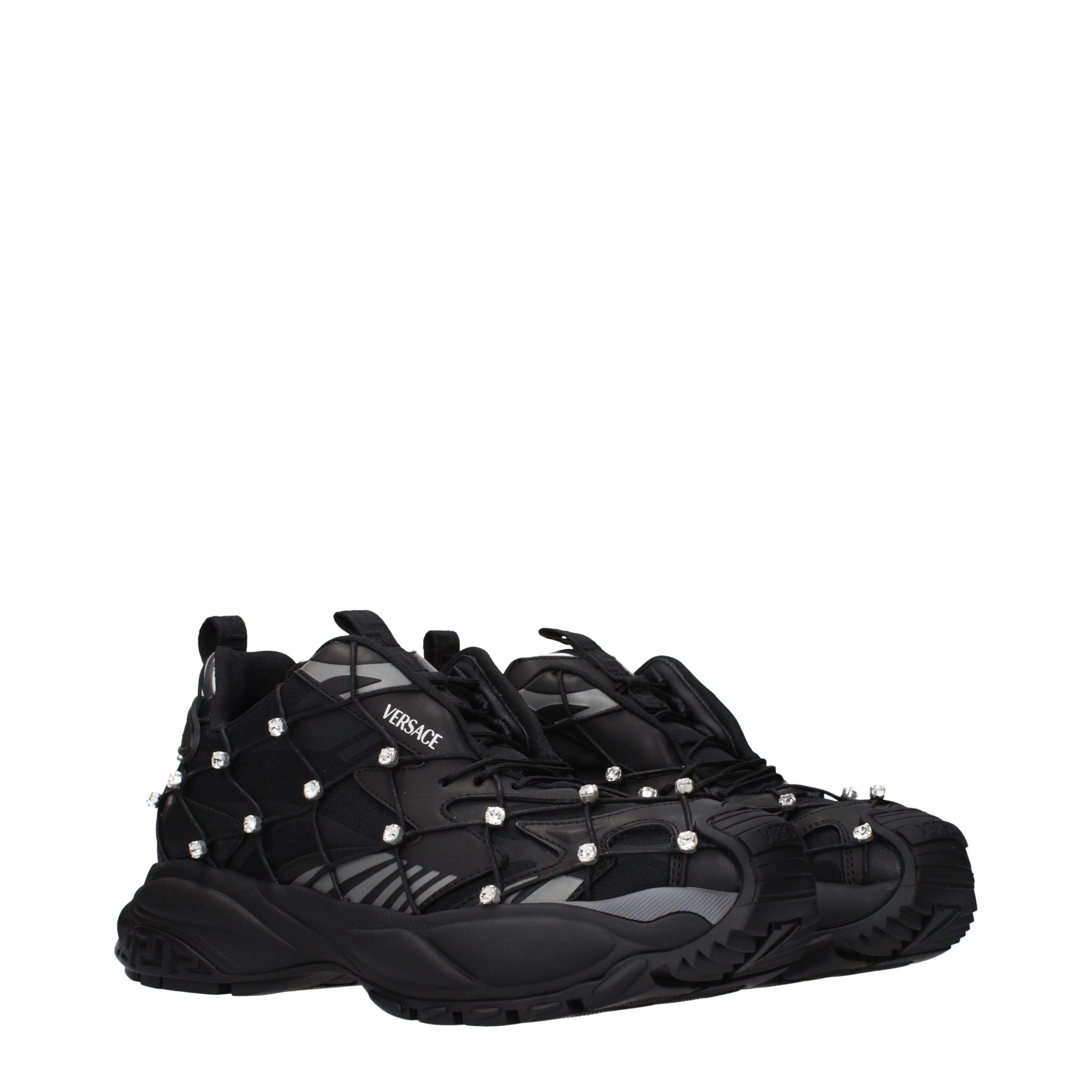 Black Fabric Sneakers