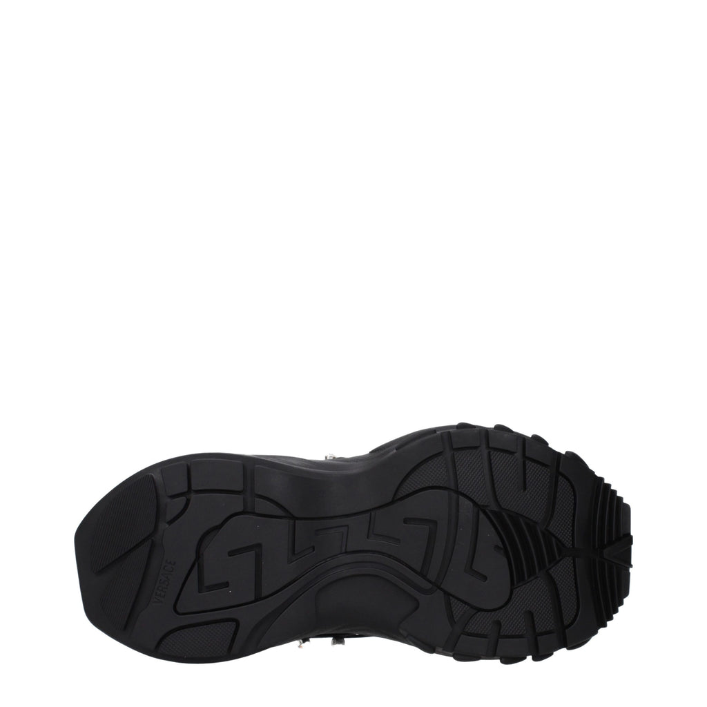 Black Fabric Chunky Sneakers