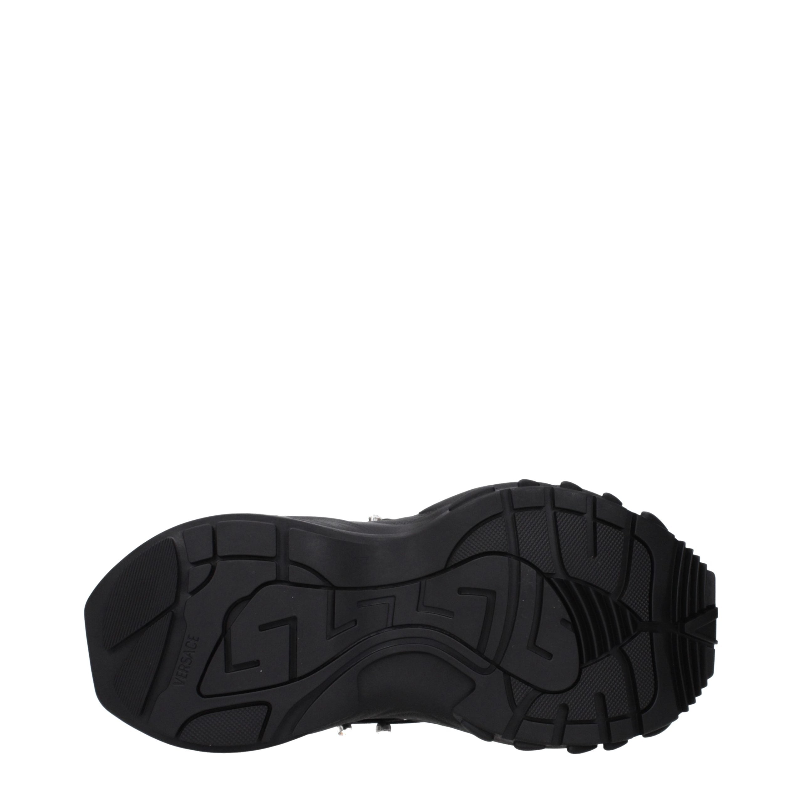 Black Fabric Chunky Sneakers