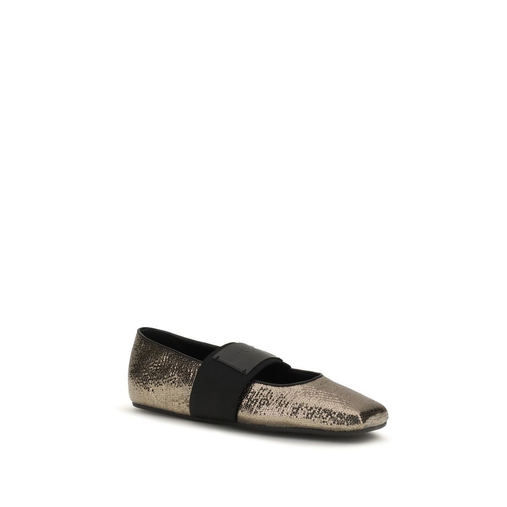 Gold Calf Leather Bos Taurus Ballet Flats
