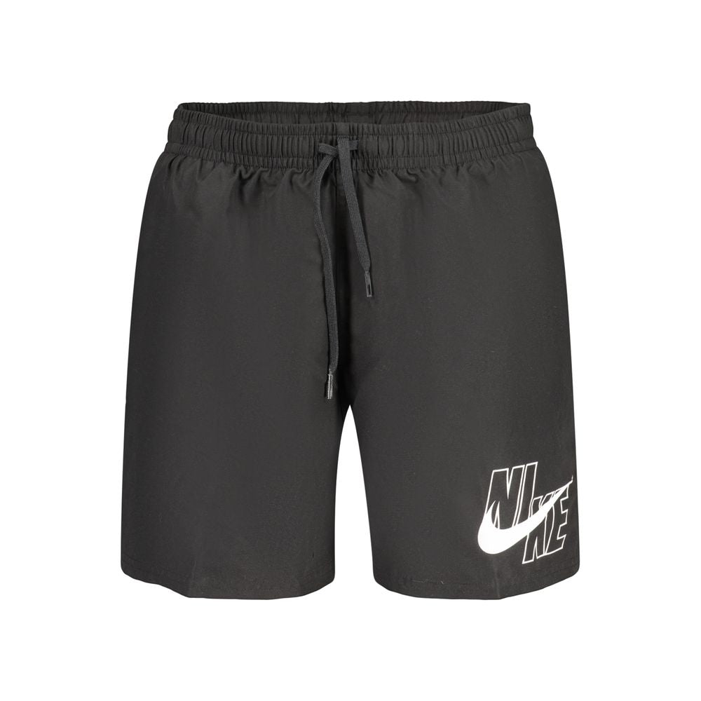 Black Polyester Men's Swimwear