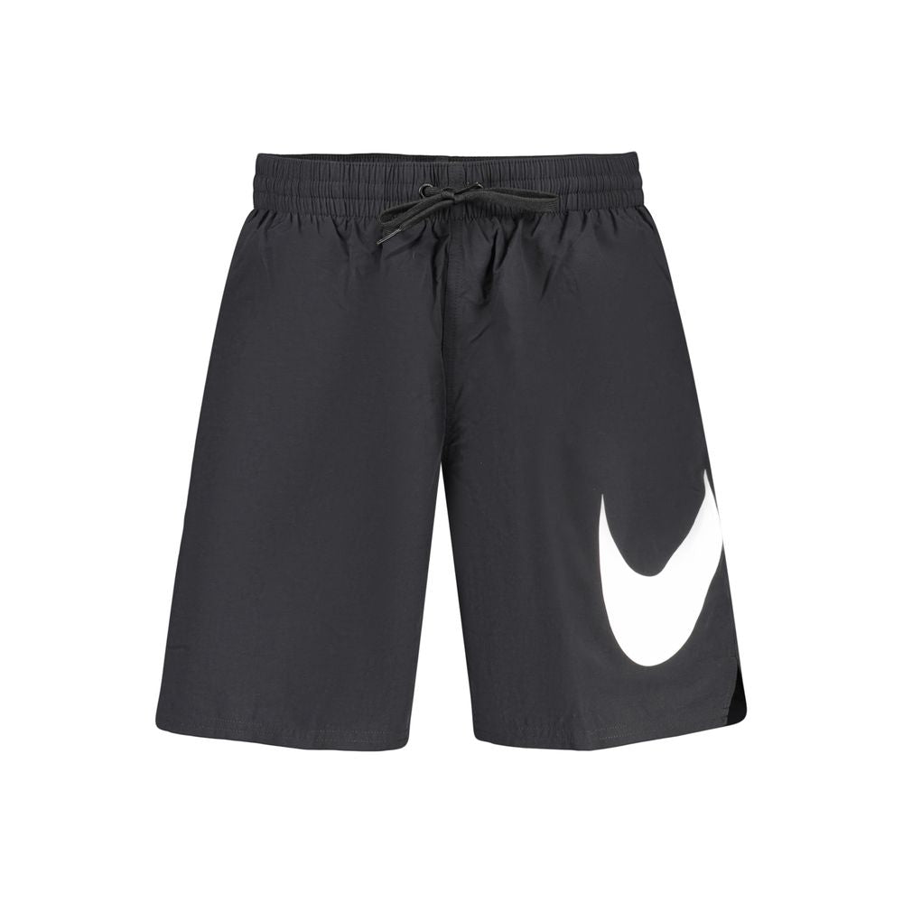 Black Polyester Mens Swimwear Shorts