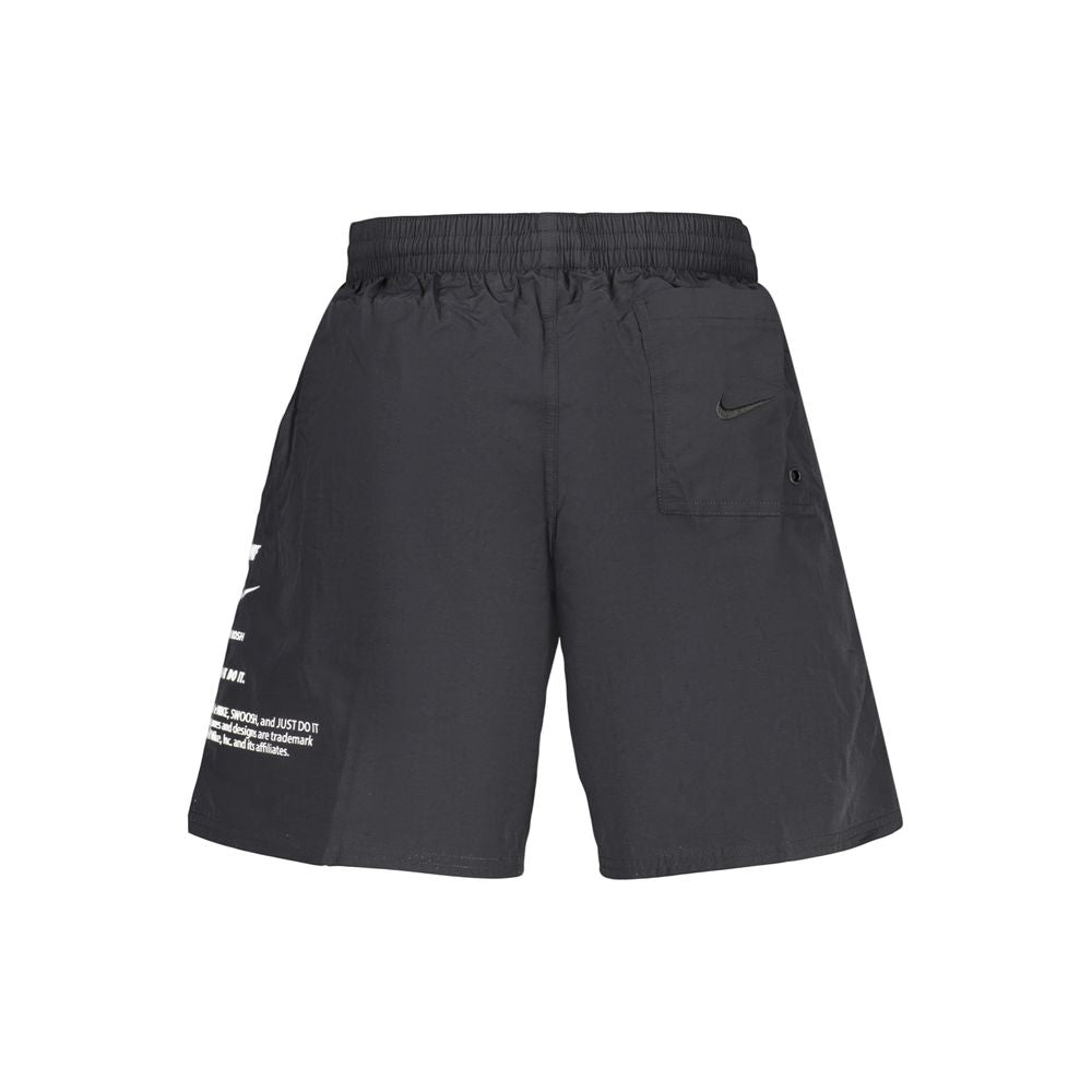 Black Polyester Mens Swimwear Shorts