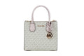 MICHAEL KORS Mercer 35S1GM9M2B Medium Logo And Leather Accordion Crossbody Bag In Powder Blush Multi