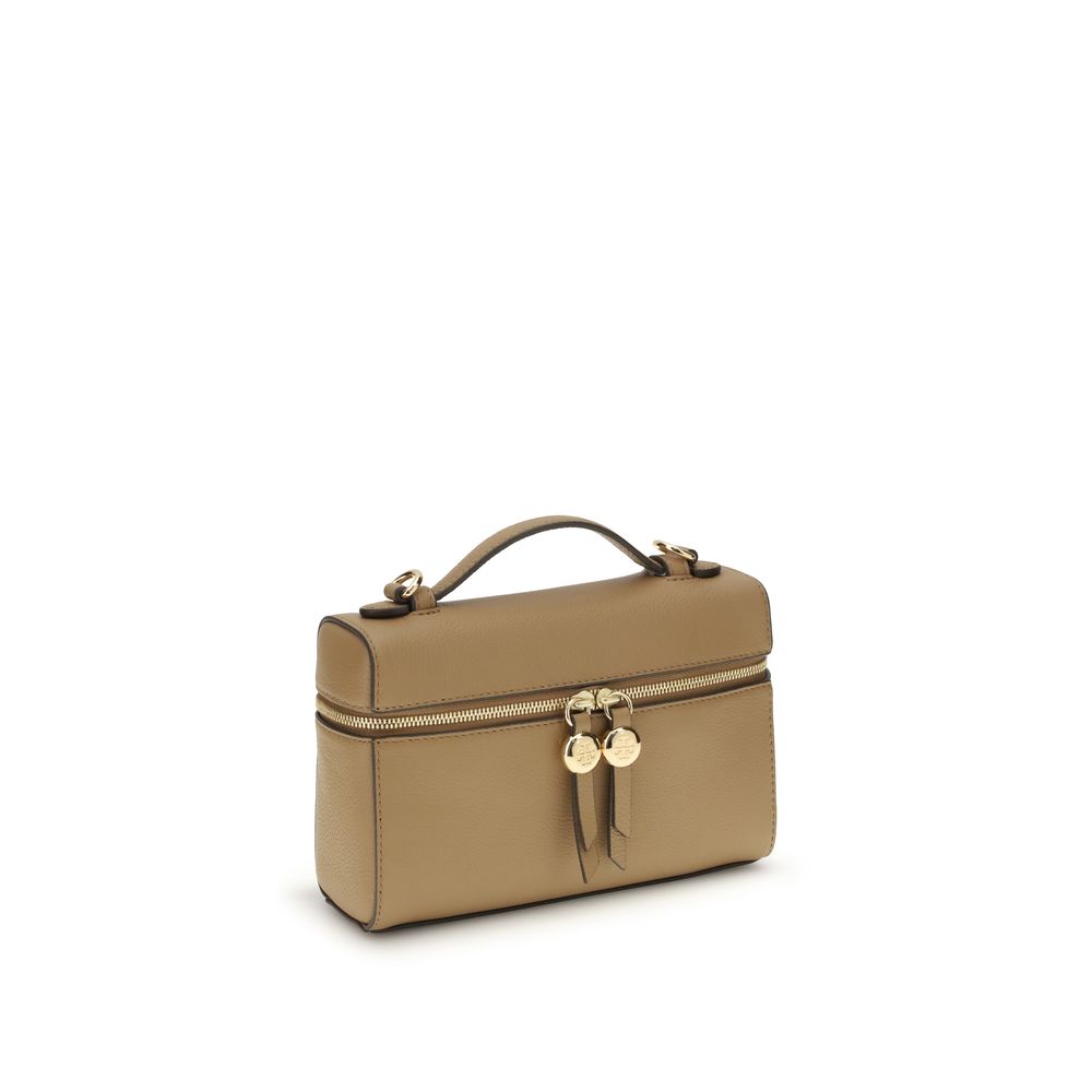 Beige Calf Leather Bos Taurus Handbag