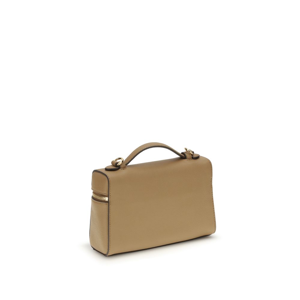 Beige Calf Leather Bos Taurus Handbag