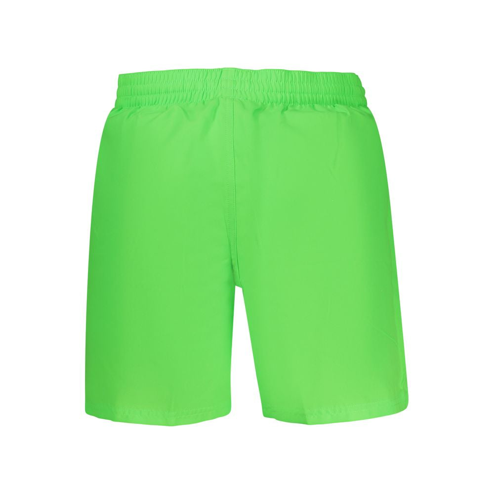 Green Polyester Men's Swim Boxer