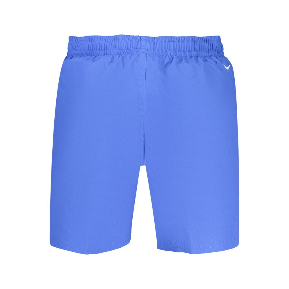 Blue Polyester Men's Swimwear
