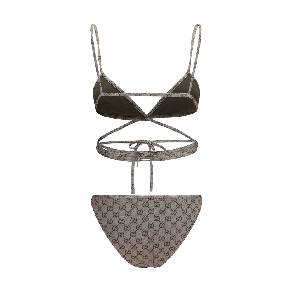 Beige Polyester Bikini