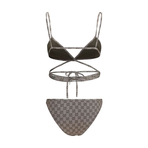 Beige Polyester Bikini