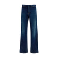 Blue Cotton Flared Jeans